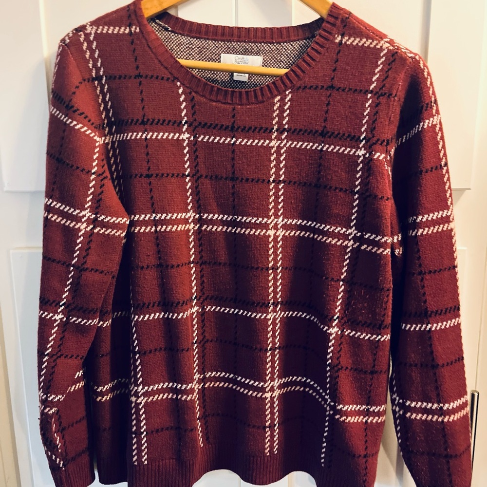 Croft & Barrow Maroon Plaid Sweater